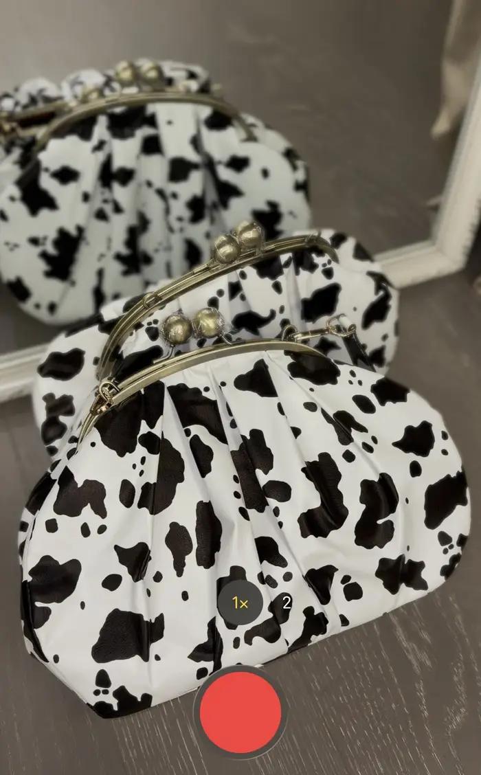 LOST IN VINTAGE – pochette en tissu à motif de vache