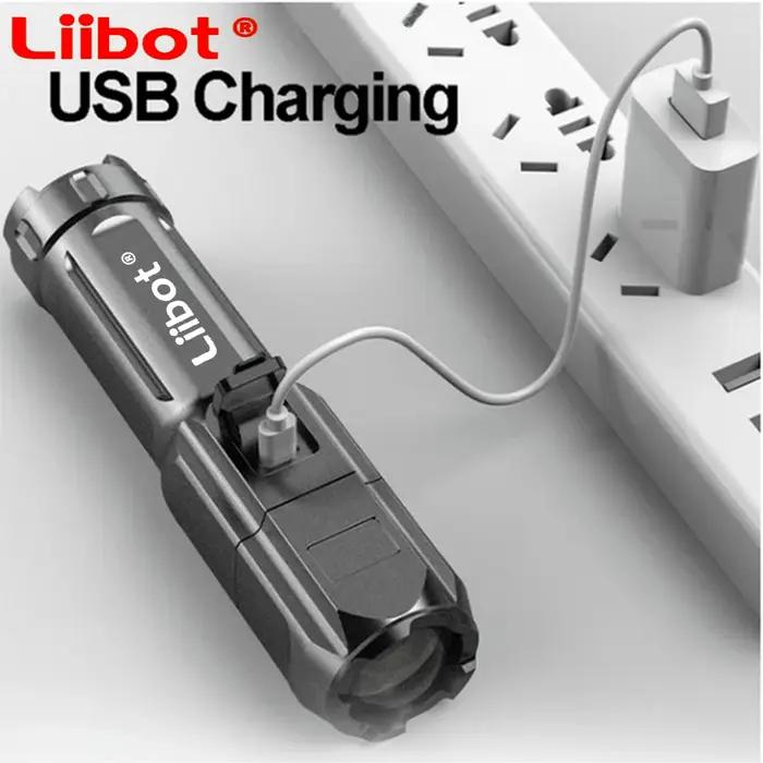 Veibot-Lampe de poche LED aste, haute puissance, USB, portable, adaptée au camping, à l'extérieur et
