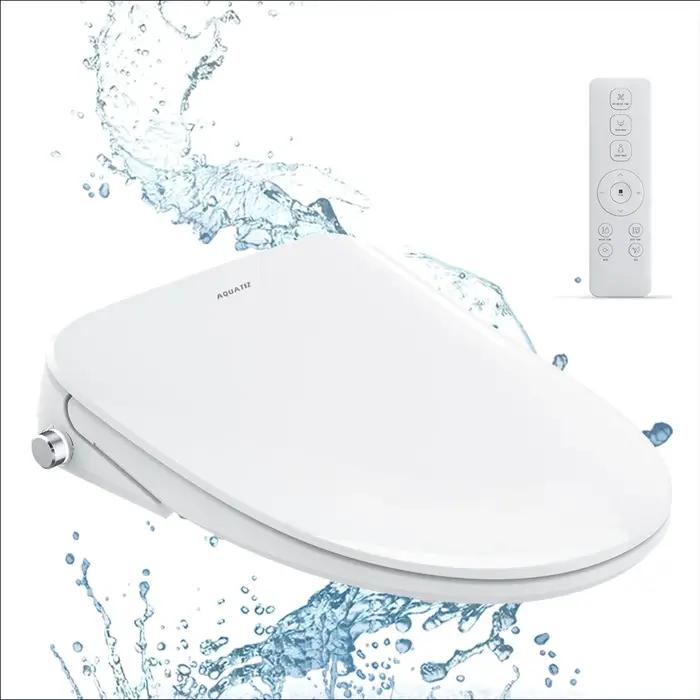 AQUATIZ Bidet de toilette intelligent allongé, siège de toilette électrique à clipser, eau chaude ré