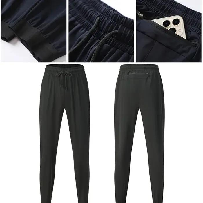 FJFitness-Leggings d'entraînement musculaire pour hommes, pantalon moulant de glace, rayé, coulée, h
