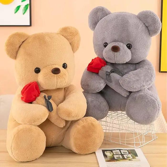 Ours en peluche Kawaii pour cadeau de saint-valentin, 25cm, Animal en peluche, poupée ours Rose, cad