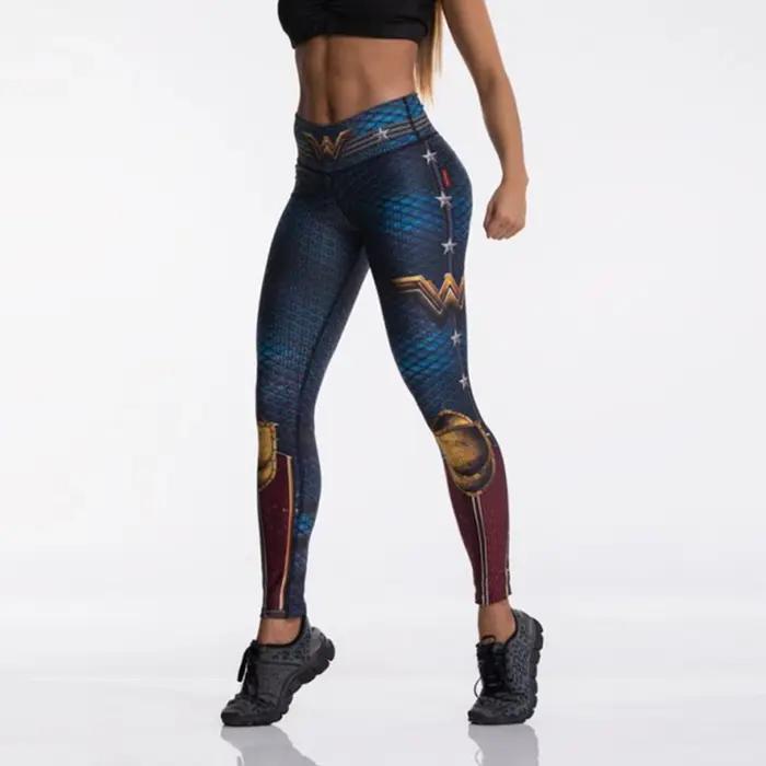Femmes Sport Leggings impression 3D élastique taille haute Yoga pantalon super-héros Leggins Gym Fit
