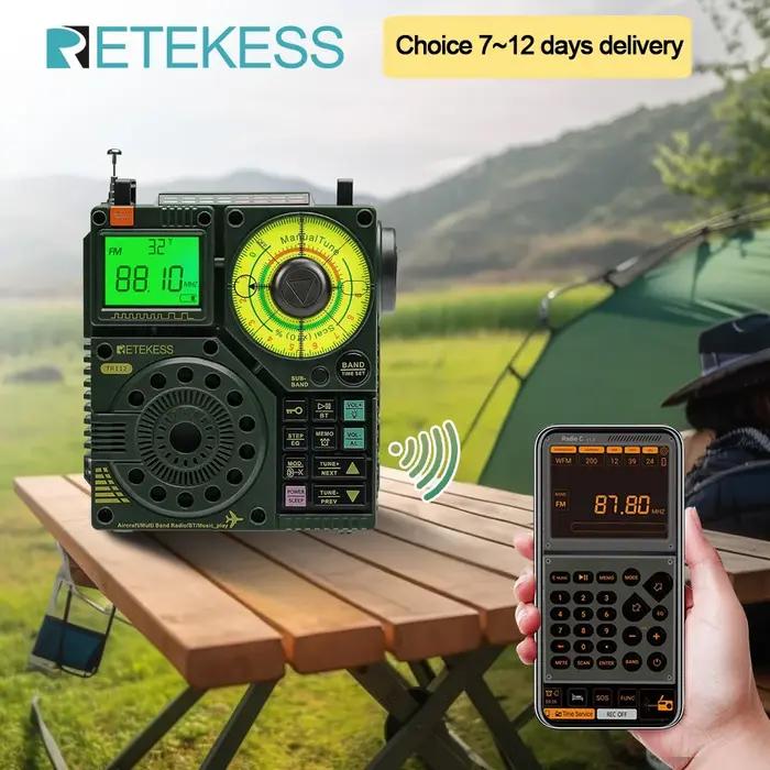 Retekess TR112 Radio FM AM Portable Radio, Amateur Récepteur Radio d'urgence, VHF MW SW WB AIR Band