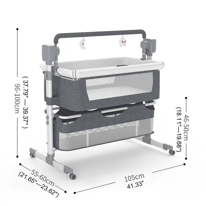 Moussinet pour bébé, à bascule électrique automatique avec télécommande, couffin de chevet pour nouv