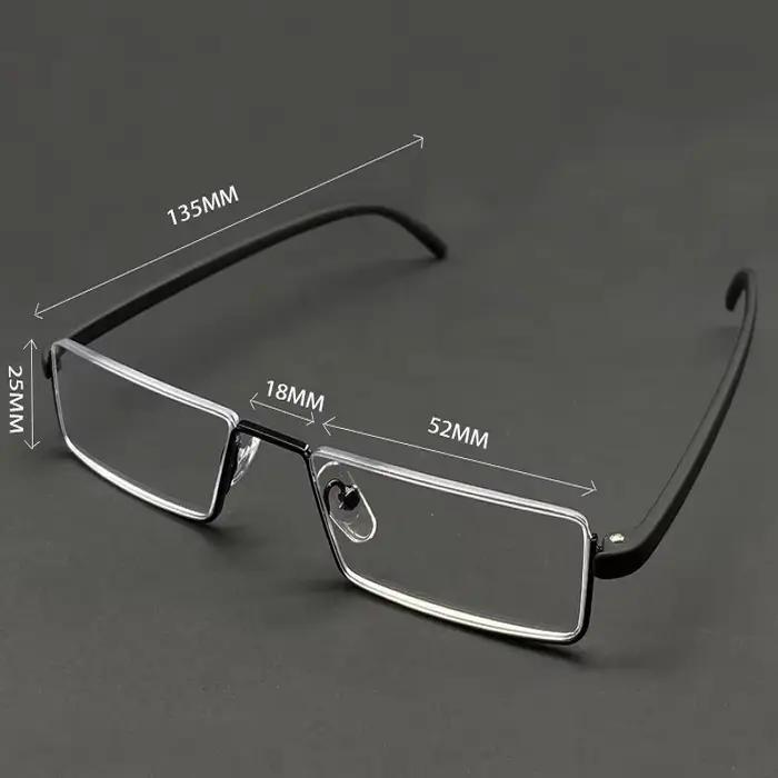 Lunettes de Lecture Anti-Lumière Bleue en Métal, Demi-Monture, pour Homme
