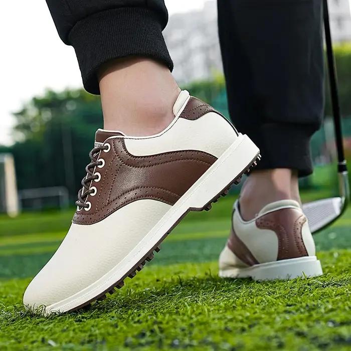 Chaussures de Golf Universelles Quatre Saisons Homme Membrane Impermepable Respirante Systeme BOA Aiguille Fixe Occasions Spéciales