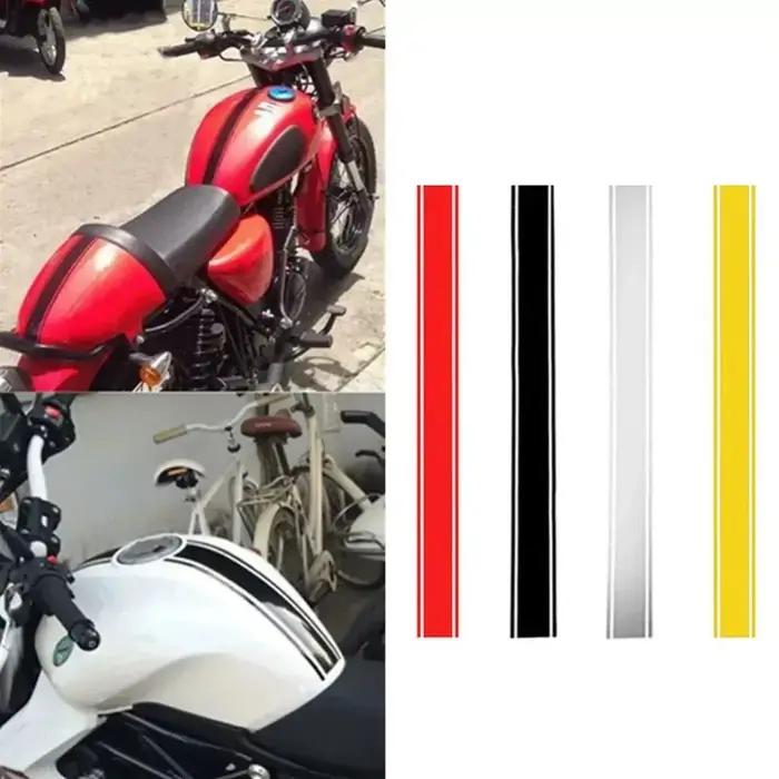 Autocollants de Moto en vinyle imperméable à rayures fines, 50CM, pour capot de réservoir de carbura