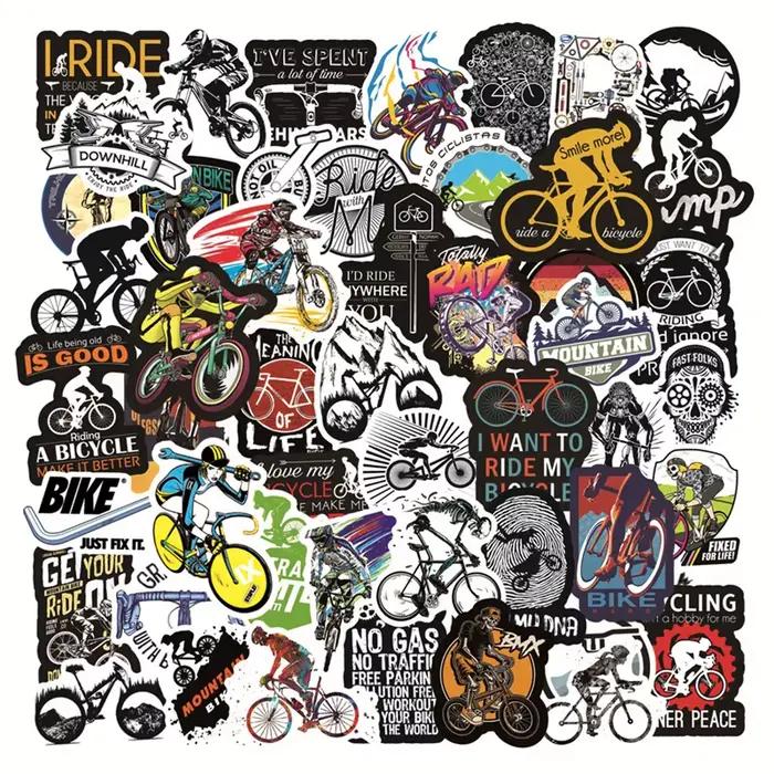 Autocollants de vélo de montagne imperméables, 50 pièces, pour l'extérieur, vtt, Cool pour bricolage