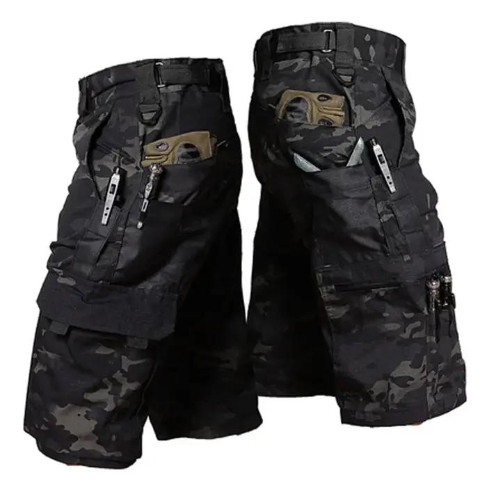 Short Cargo pour hommes, pantalon court tactique d'été, Bermuda multi-poches imperméable pour l'exté