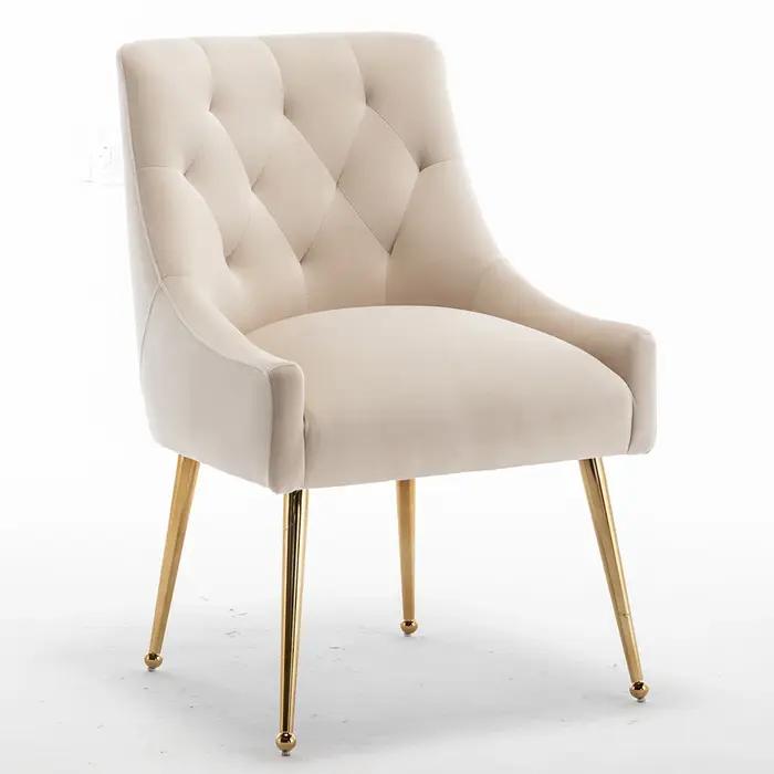 SEYNAR-Ensemble de 4 chaises de salle à manger en velours, modernes, touffetées, pour salle à manger