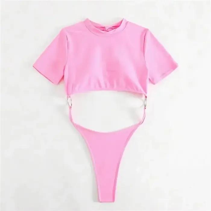 Maillot de bain micro string sexy pour femme, une pièce, 2026, monokini découpé, dos nu, bleu, pour