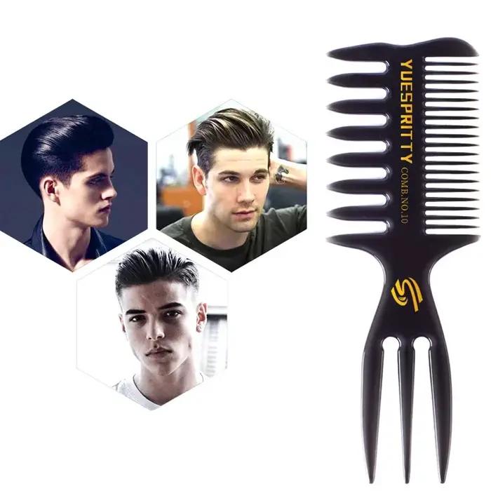 Peigne anti-rides à dents larges en plastique, peigne à friser antistatique, coiffure pour hommes, s