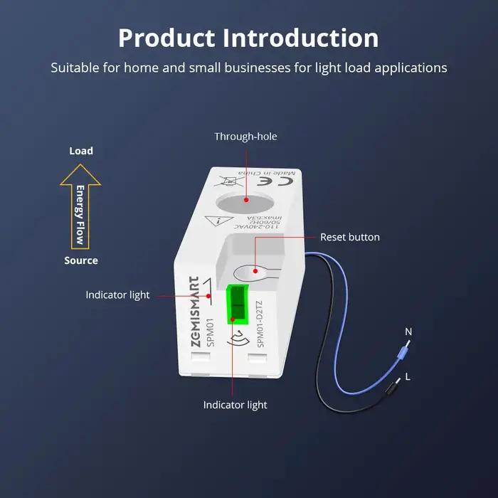 Zemismart Zigbee WiFi 63A MiNi compteur d'énergie capteur de moniteur électrique fonctionne avec Tuy