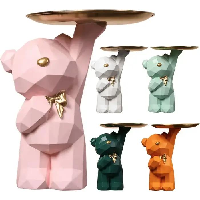 Statue d'ours géométrique en résine, décoration de table, décor d'artisanat d'entrée, bureau, café,