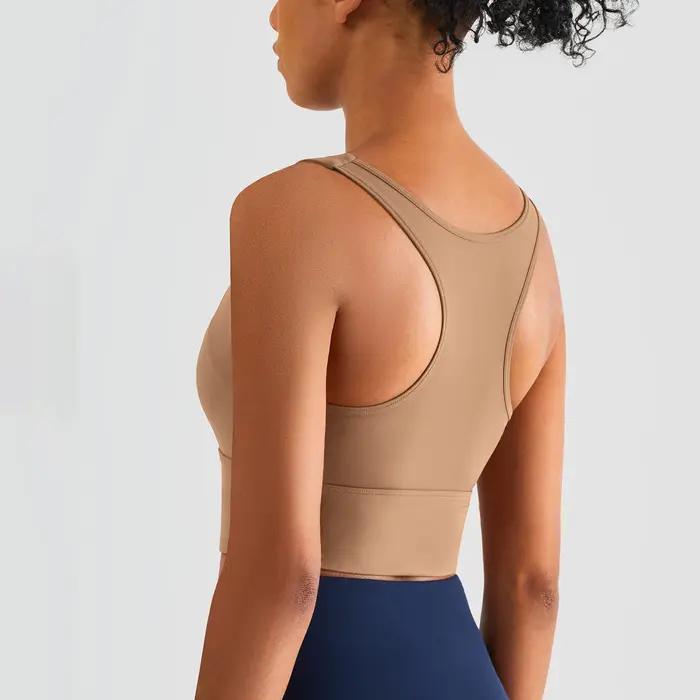 Nylon Sexy femmes Sport soutien-gorge haut femmes serré élastique gymnastique Sport Yoga soutiens-go