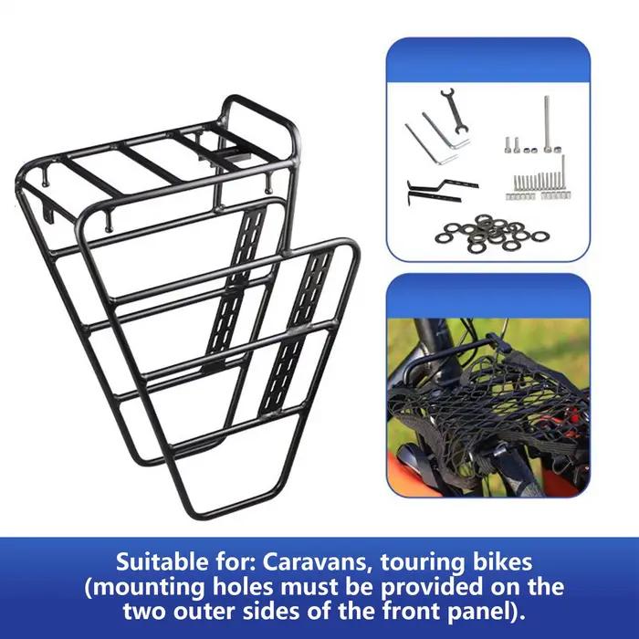 Porte-bagages avant pour vélo support de panier de pique-nique équipement de cyclisme sur route rangement pour garage scooter électrique polyvalent pour randonnées et familles