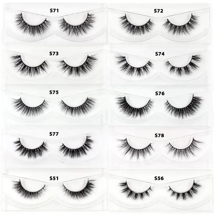 LEHUAMAO 30/60/100 paires de cils de vison sans boîte cils de vison 3D courts faux cils de vison nat