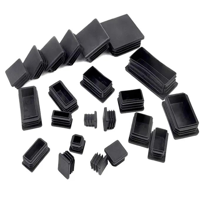 5/10 pièces carré en plastique noir obturateur embout Tube tuyau insérer bouchon bonde 10X20mm ~ 50X