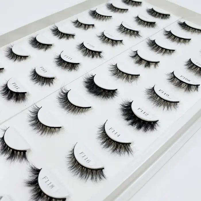 Cils de vison naturels de haute qualité mode classique doux pleine bande cils maquillage 12mm cils d