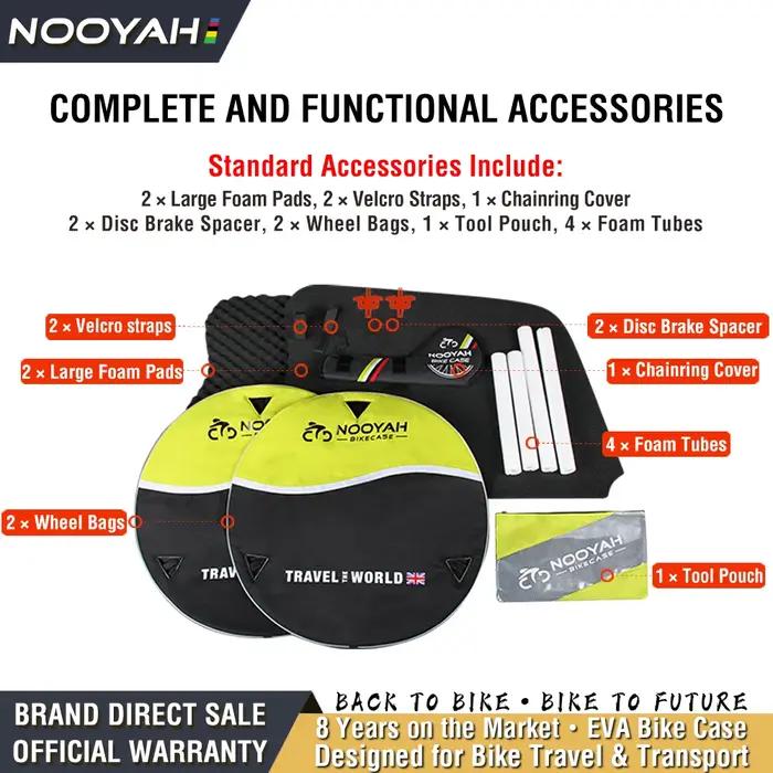 NOOYAH Étui de Voyage pour Vélo EVA Sac de Vélo pour Transport Vélo EVA Hard-Shell Accessoires de Vé