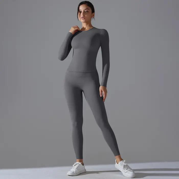 Costume de Yoga ensemble de sport manches respirant extensible GYM Yoga mince Fitness haut actif res