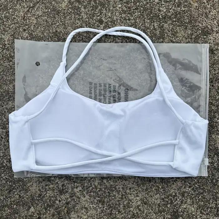 Soutien-gorge de fitness pour femmes couleur unie - Haut serré avec dos croisé et push-up pour l'entraînement complet