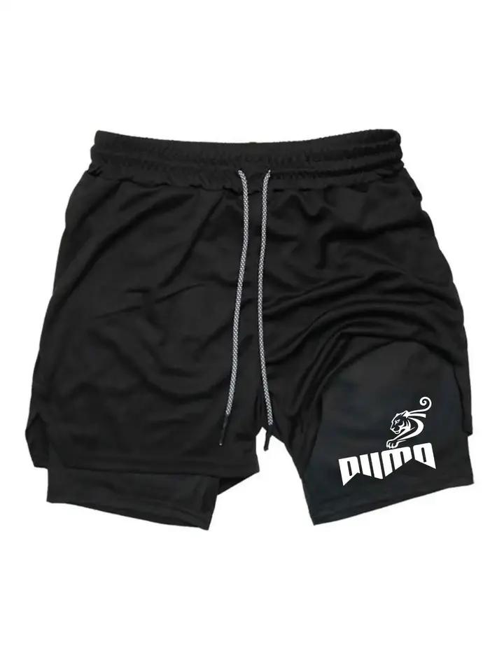 Shorts de sport imprimés pour hommes 2026, double couche, séchage rapide, basketball, fitness