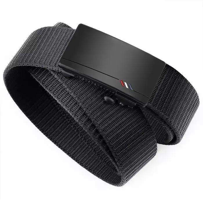 Ceinture en Nylon pour hommes, décontractée, toile tissée, respirante, boucle automatique, sangle de