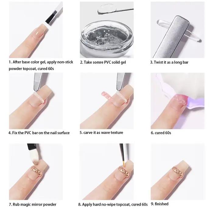 Gel UV blanc clair pour ongles, MSI souple 3D, PVC solide carapulé, manucure, marijuana faisant sail