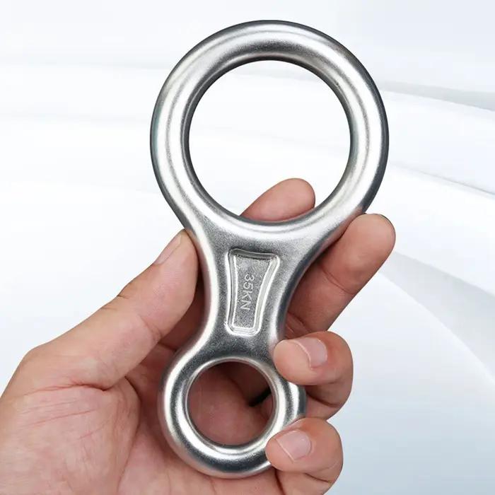 Mousqueton d'escalade 35KN, figurine 8, corde de rappel, descente, figurine en aluminium, dispositif