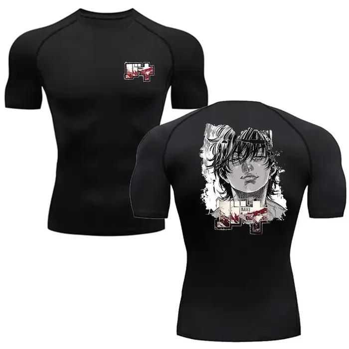 T-shirt Boxe Baki Hanma Homme - Haut Sport MMA Rash Guard Jiu Jitsu Entraînement Extérieur