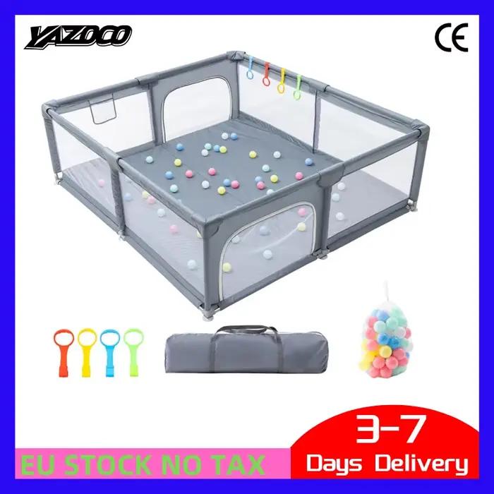Parc pour bébé, barrière de sécurité pour enfant avec boîte à balles, anneau de tirage, aire de jeux
