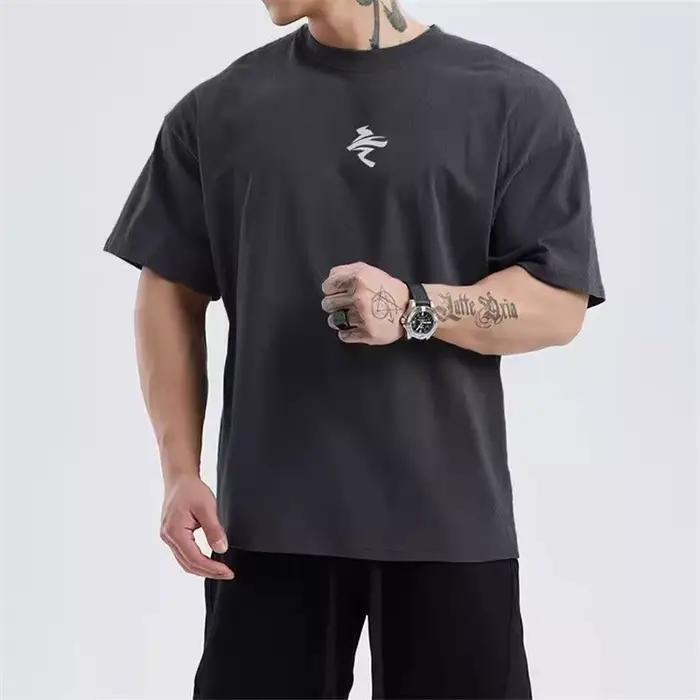 Hommes ample surdimensionné à manches courtes T-shirt hommes été maille sport formation T-shirt à sé
