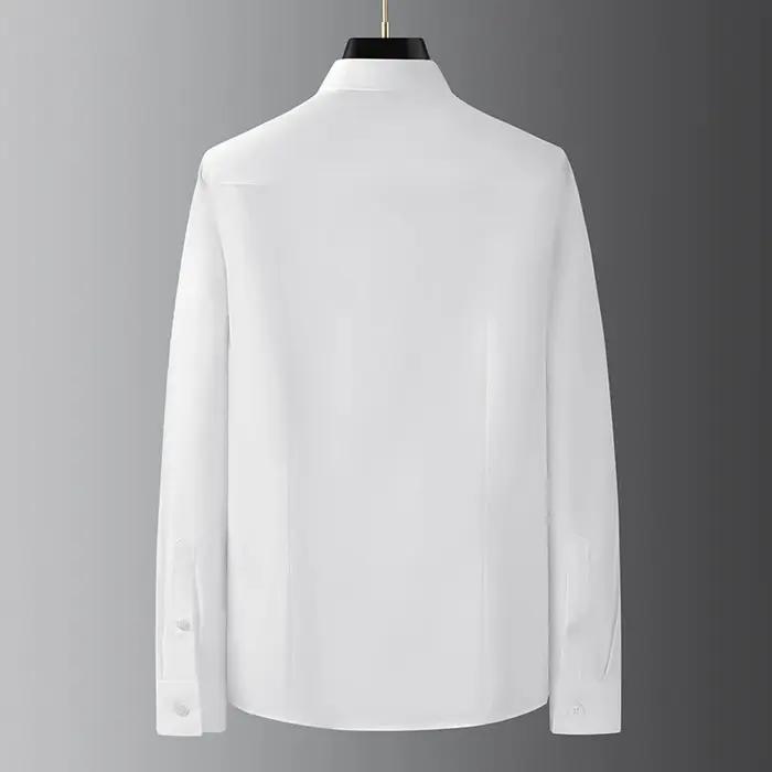 Chemises Hommes Ruban Décoration Manches Longues Haute Qualité Style Décontracté Élégant Occasions Sociales Professionnelles