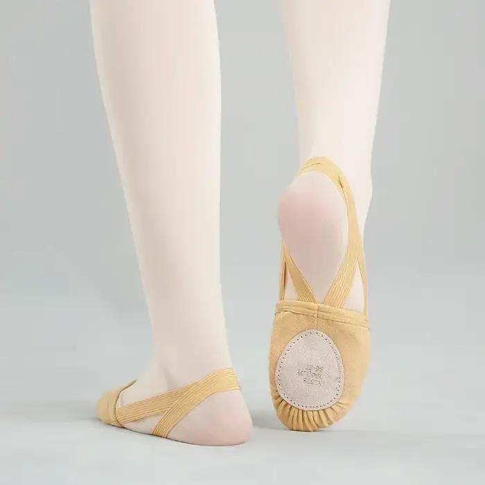 Chaussures de Ballet à Demi-semelle pour Femme, Souliers de brevà Bande artificiel astique, Légères