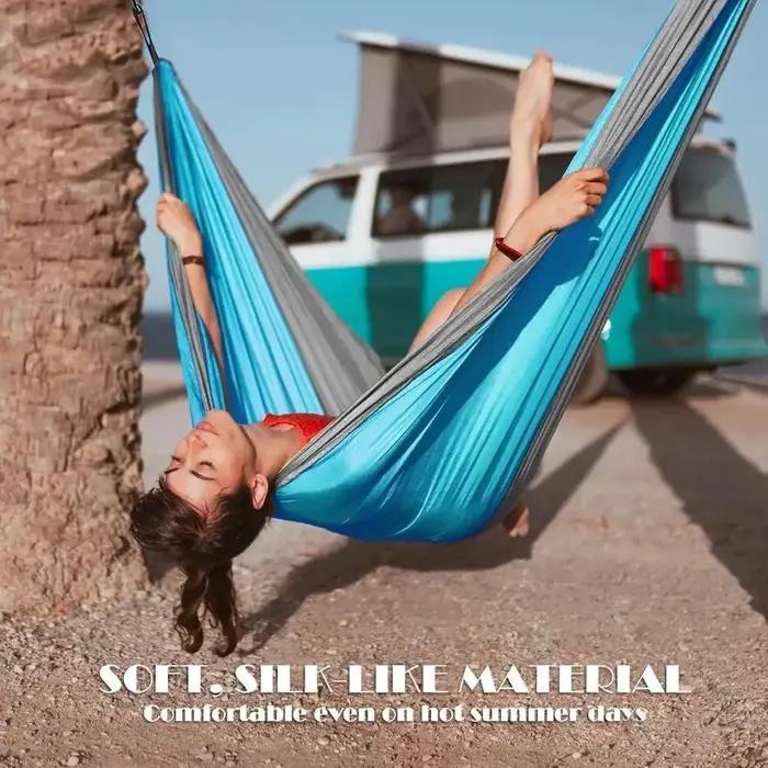 Hamac de Camping, hamacs portables avec sangles d'arbre, sac de transport attaché, parfait pour l'ex
