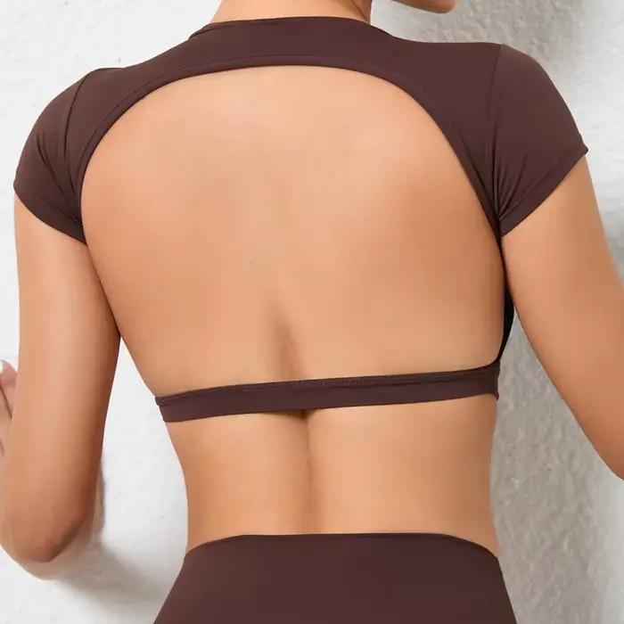 Hearuisavy – Nouveaux hauts de sport personnalisables pour l'été, vêtements de yoga sans dos, avec c