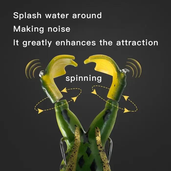 1pcTop leurres de pêche au bar d'eau grenouille souple Double hélices jambes appât d'eau douce pour