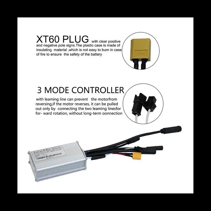 Kit de contrôleur de vélo électrique 3 modes 24V 36V 48V onde sinusoïdale pour scooter vélo électrique modification pièces