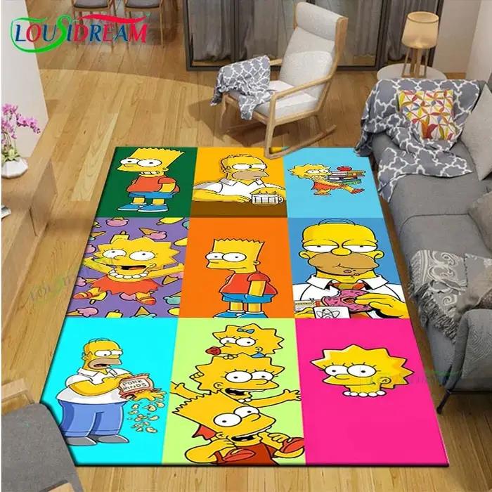 Tapis imprimé des Simpson résistant pour extérieur et intérieur décoration chambre à coucher cadeau occassions spéciales