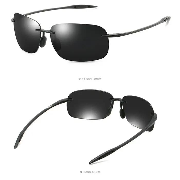 Nouvelles lunettes de soleil polarisées colorées ultra-légères sans cadre pour hommes et femmes maté