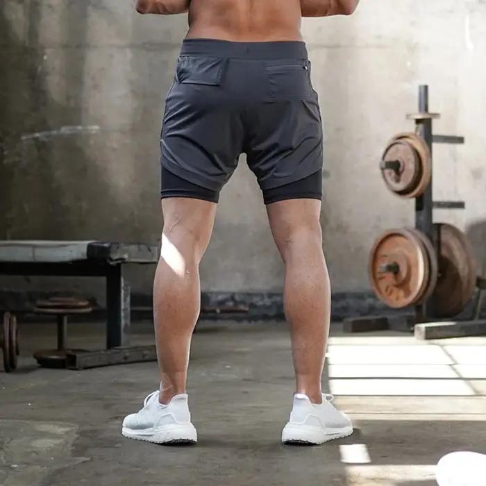 Short course camouflage homme 2 en 1 séchage rapide fitness jogging pantalon été sportif