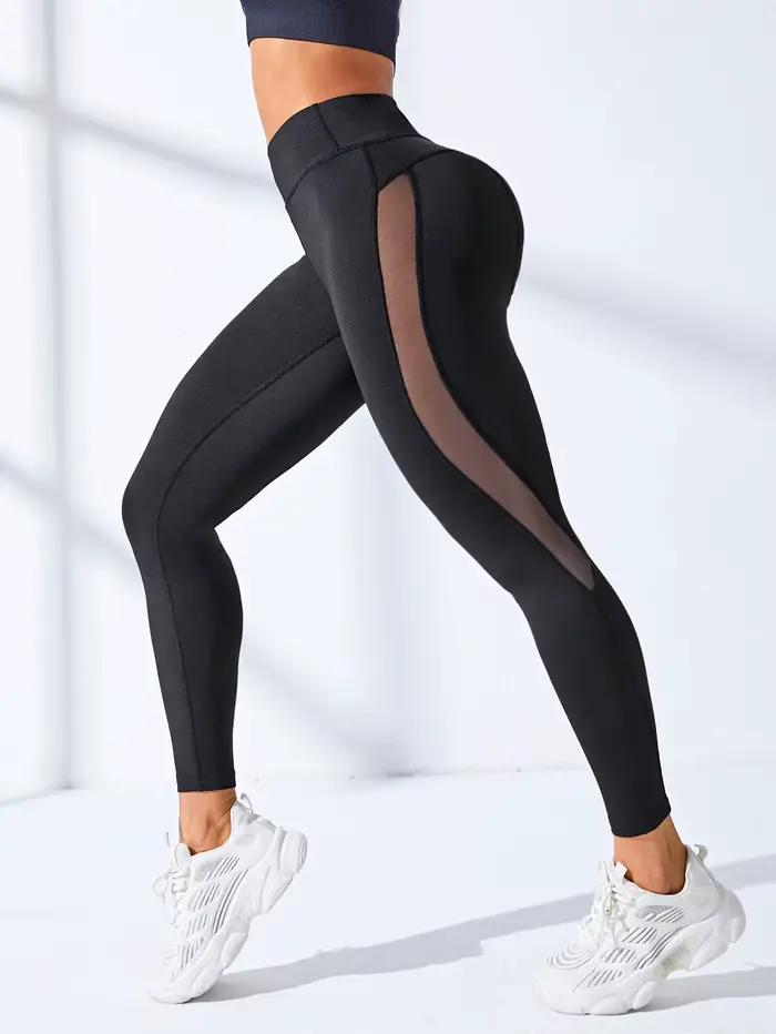 Leggings Sport Femme Taille Haute Effet Fessier - Pantalon Fitness Séchage Rapide Ceinture Élastique