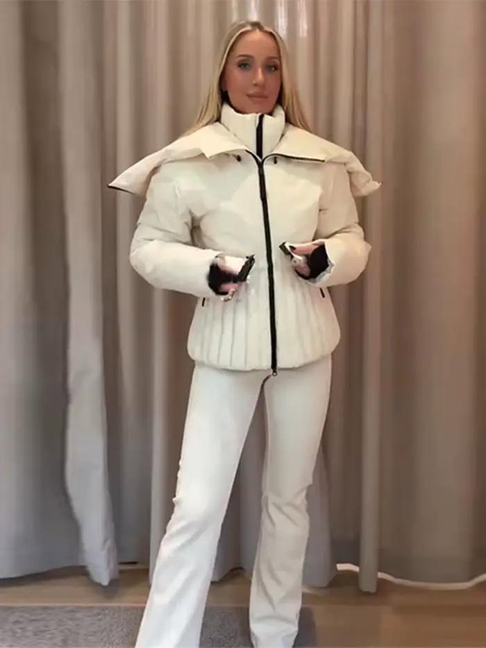 Manteau bouffant en coton verni brillant à capuche pour femme, mode manches longues, vêtements d'extérieur matelassés Chic, veste d'hiver 2025