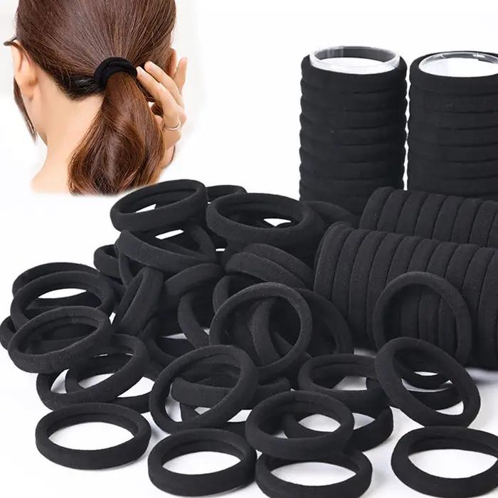 50/100 morceaux d'élastiques à cheveux noir et blanc, bandes à cheveux pour femmes, bandes à cheveux
