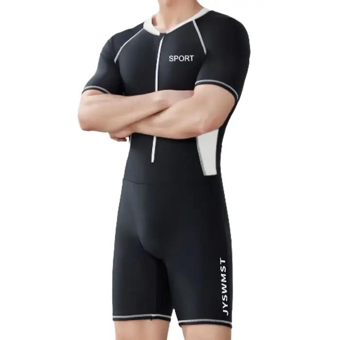 Justaucorps de bain pour hommes, une pièce, protection contre les éruptions cutanées, vêtements de p