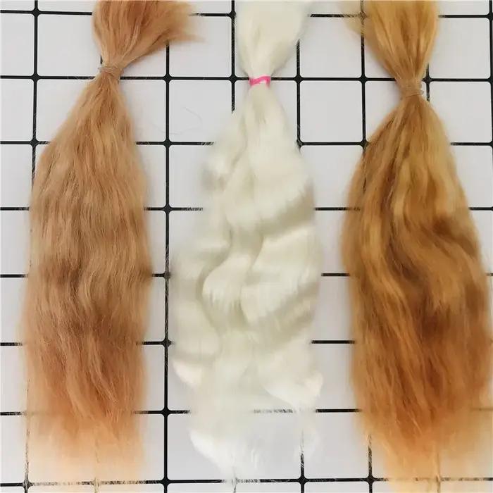 Poupée Reborn de qualité supérieure, Mohair pur, noir naturel/blanc, 11 couleurs, raciné à la main,