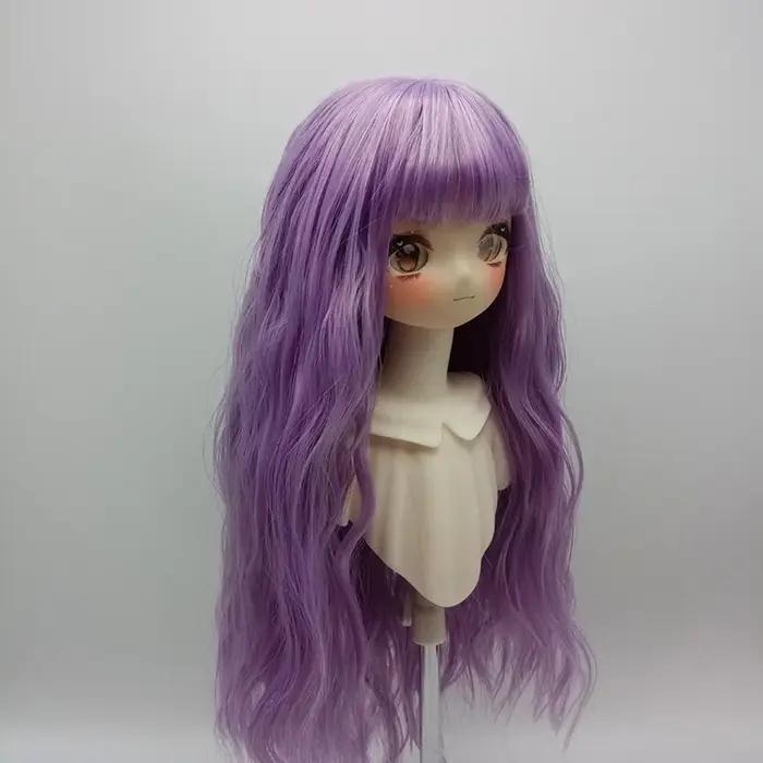 Perruque de poupée pour 1/6 et 1/4 et 1/3 Bjd, perruque longue bouclée avec frange, accessoires de j