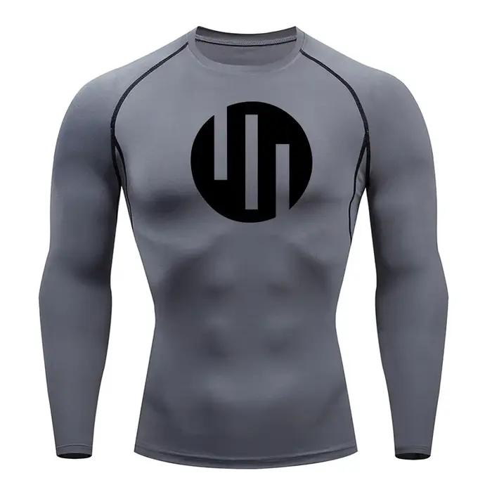 Chemises de Compression pour hommes, T-Shirt d'entraînement à manches longues, haut de course, couch