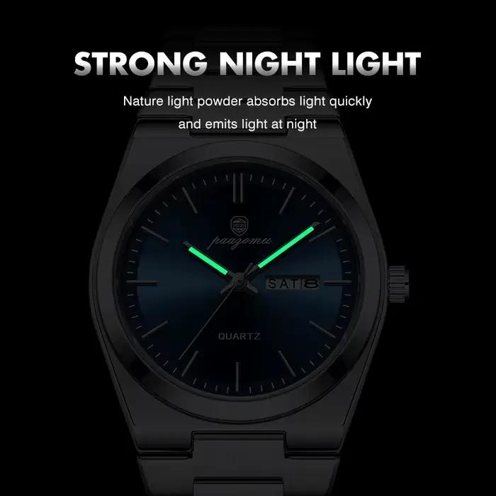 PAAZOMU Montre à quartz ultra-fine pour hommes et femmes, style minimaliste, étanche, lumineuse, bra